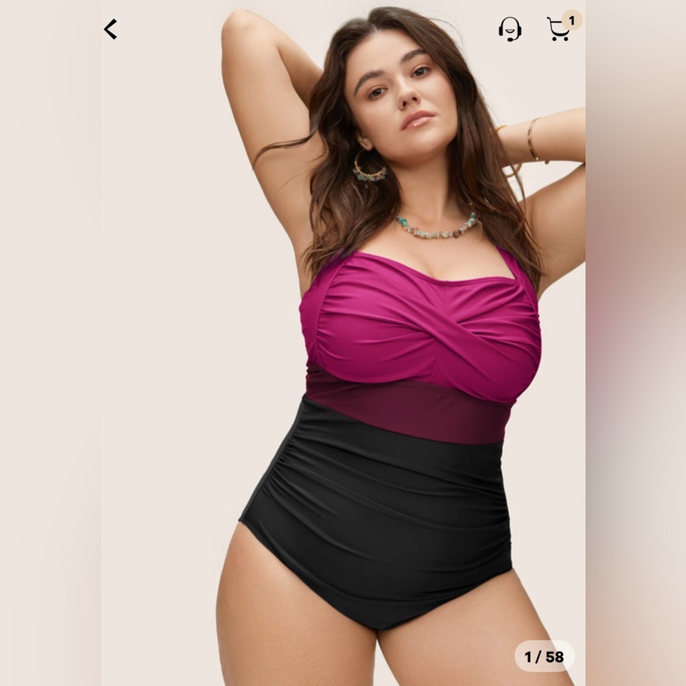 BloomChic  Black and Pink Swimsuit
